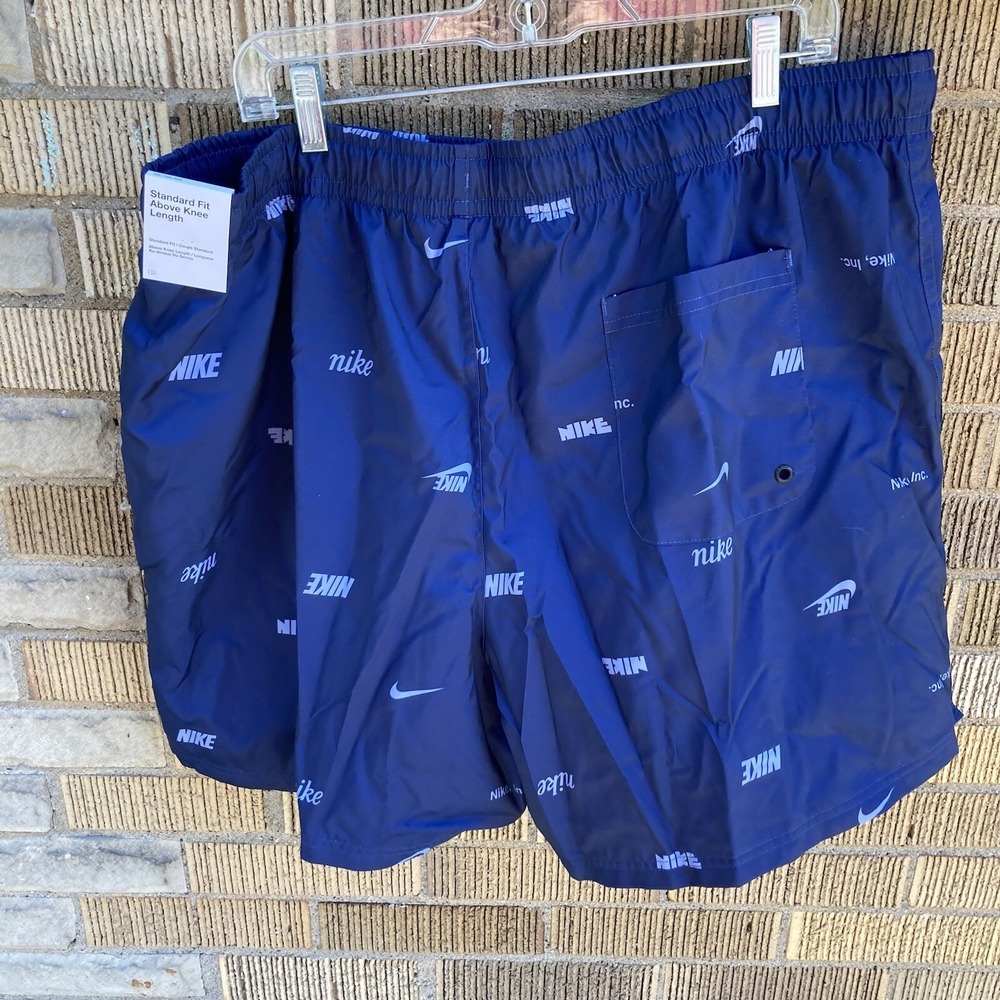 Nike‎ Men's Club Woven Allover Print Flow Shorts Size 2XL Slate Blue Workout - Picture 5 of 9
